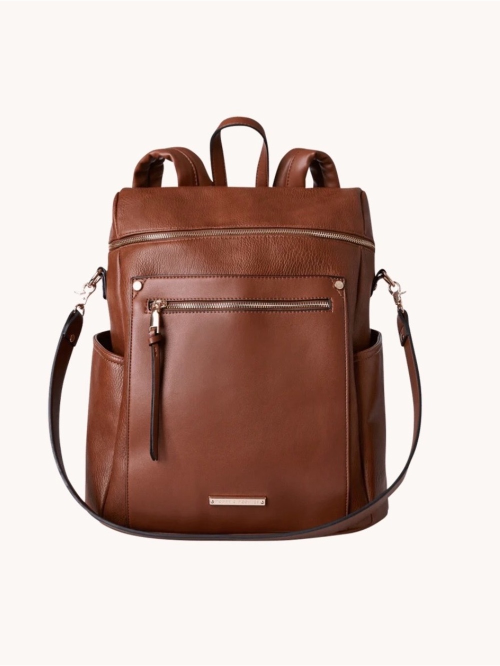 Poppy & Peonies Brown Leather Convertible Backpack. New with tags! Never worn!